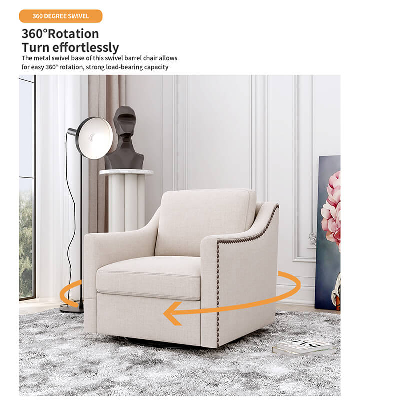 Modern White 360 Degree Swivel Armchair