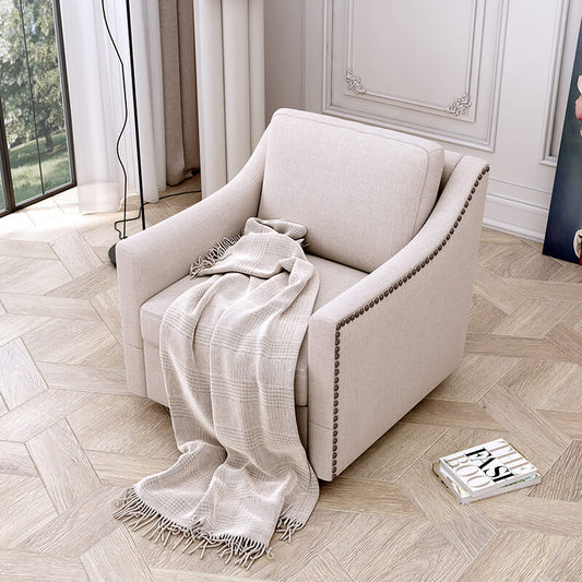 Modern White 360 Degree Swivel Armchair