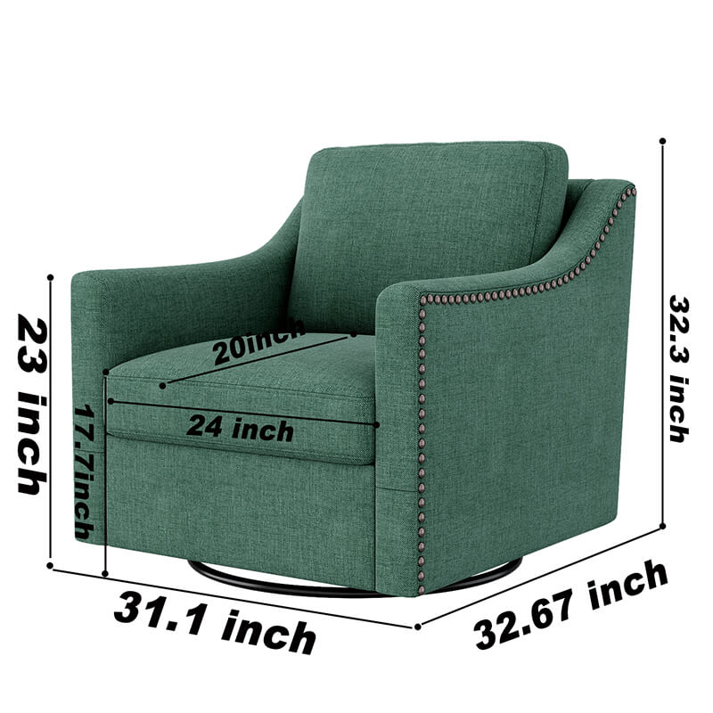 Cotton Linen 360 Degree Swivel Armchair