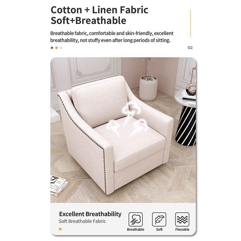 Modern White 360 Degree Swivel Armchair