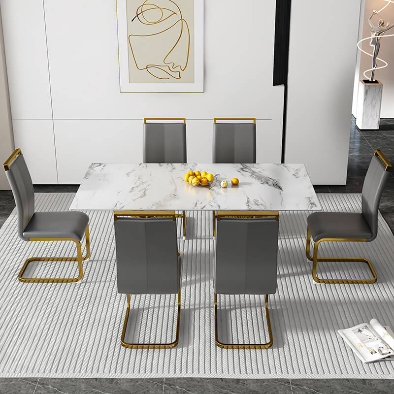 70.9" Modern White Rectangular Dining Table