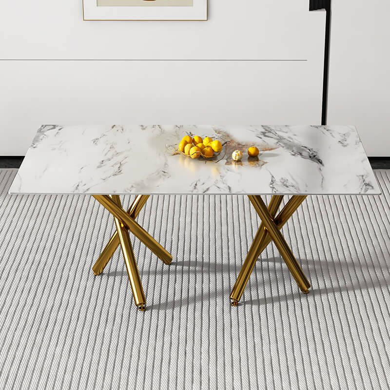 70.9" Modern White Rectangular Dining Table