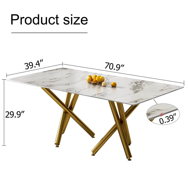 70.9" Modern White Rectangular Dining Table