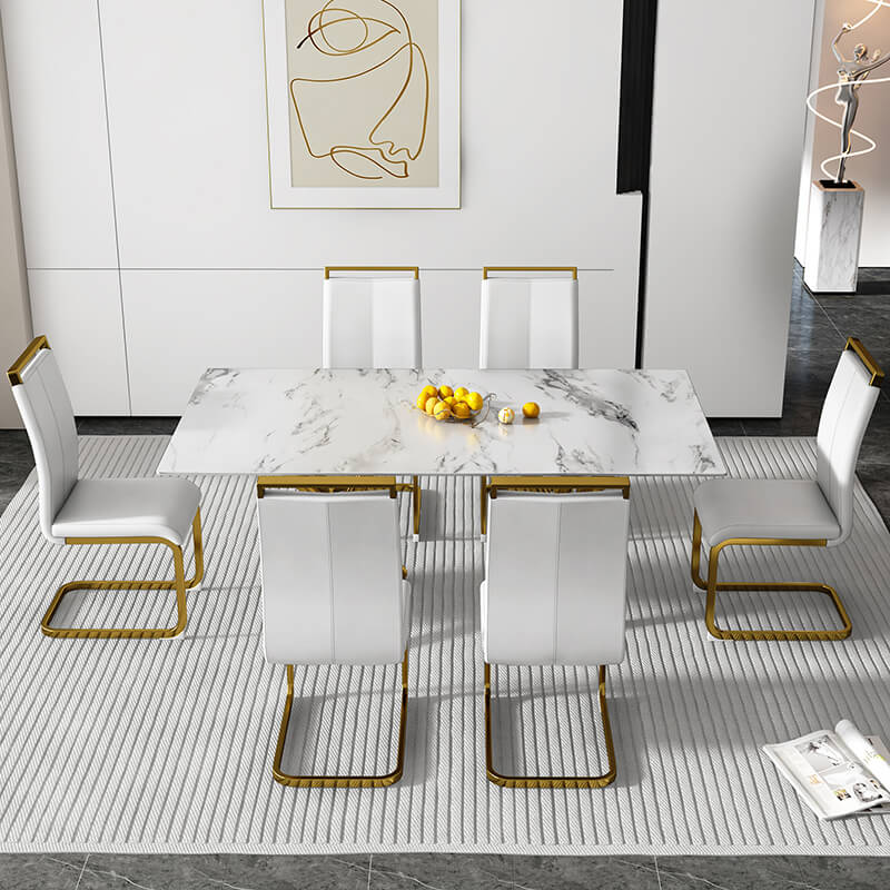 70.9" Modern White Rectangular Dining Table