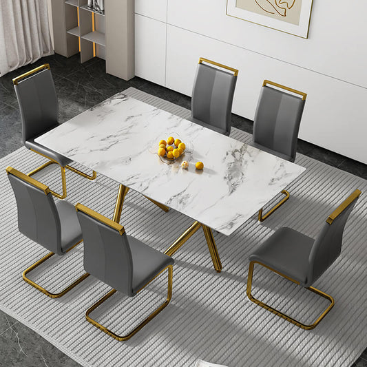 70.9" Modern White Rectangular Dining Table