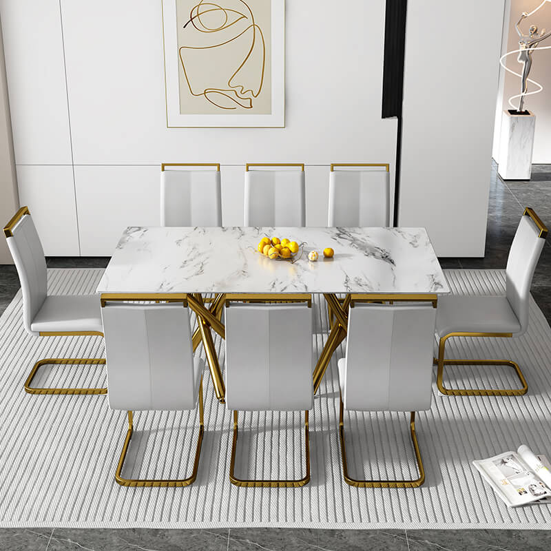 70.9" Modern White Rectangular Dining Table