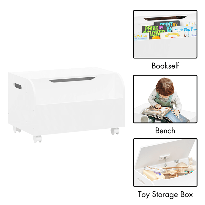 Wooden 4 Universal Wheels Toy Box