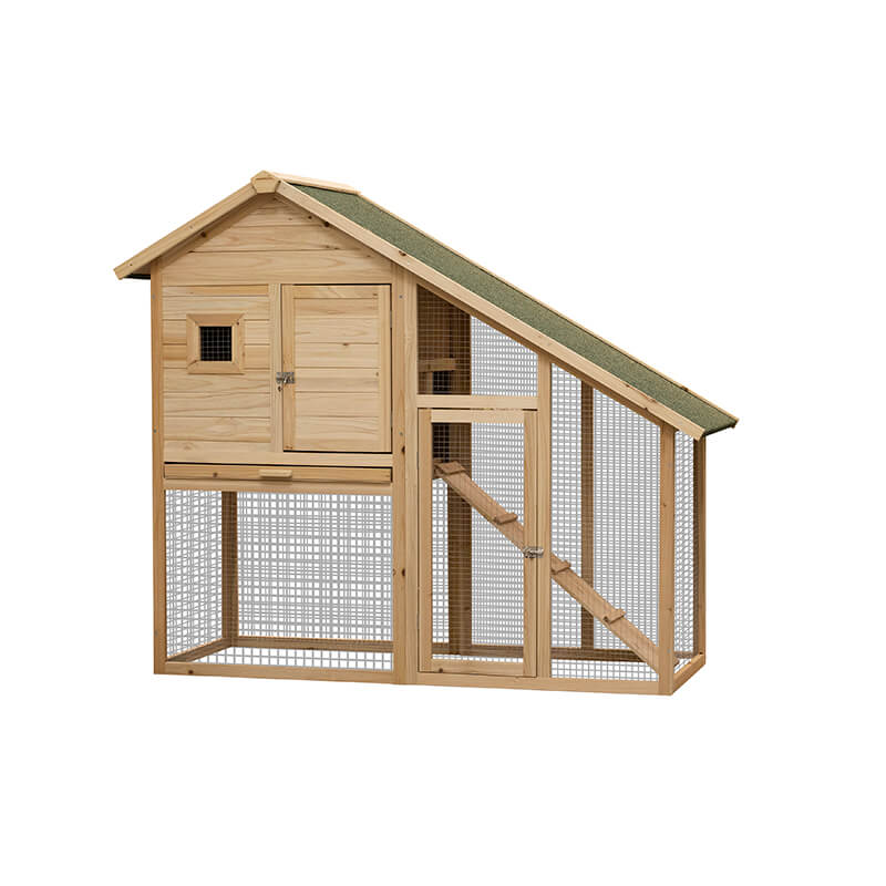 55" 2-Tier Wooden Rabbit Hutch With Waterproof Roof And Outdoor Run