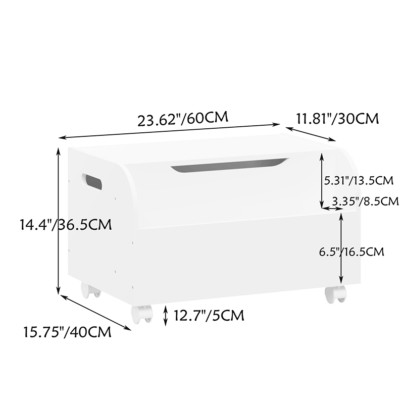 Wooden 4 Universal Wheels Toy Box