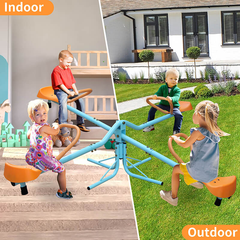 30" Kids Outdoor Spinning Seesaw and Spin Teeter