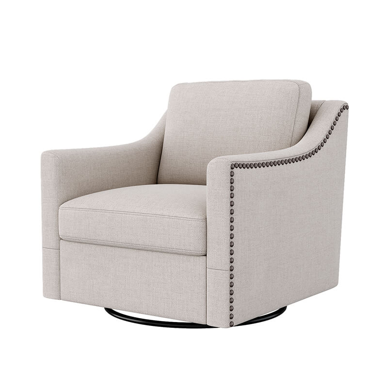 Modern White 360 Degree Swivel Armchair