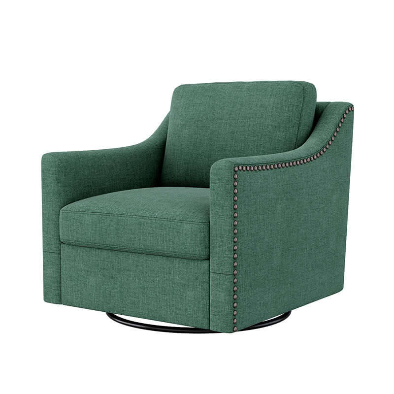 Cotton Linen 360 Degree Swivel Armchair