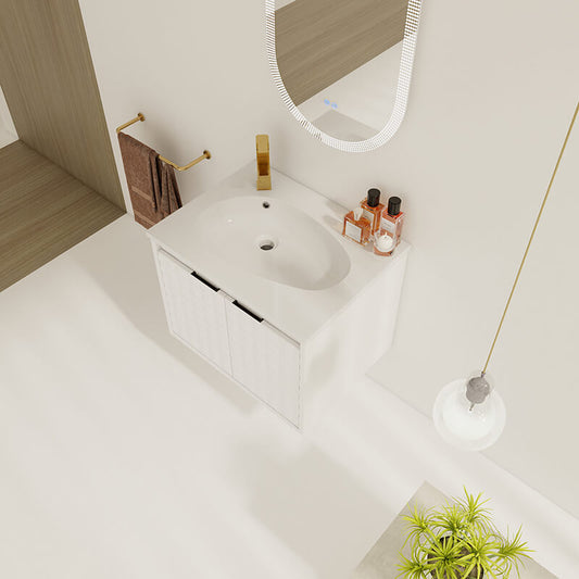 Modern White Plywood Bathroom Vanity