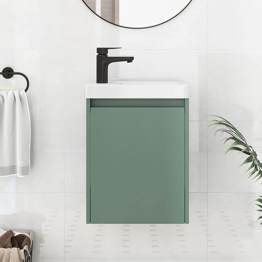 Elegant Green Bathroom Vanity Storage Cabinet