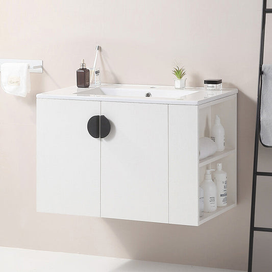 Open Storage Wall Mounted Bathroom Vanity