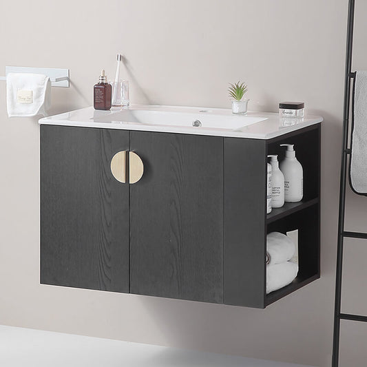 Open Storage Wall Mounted Bathroom Vanity