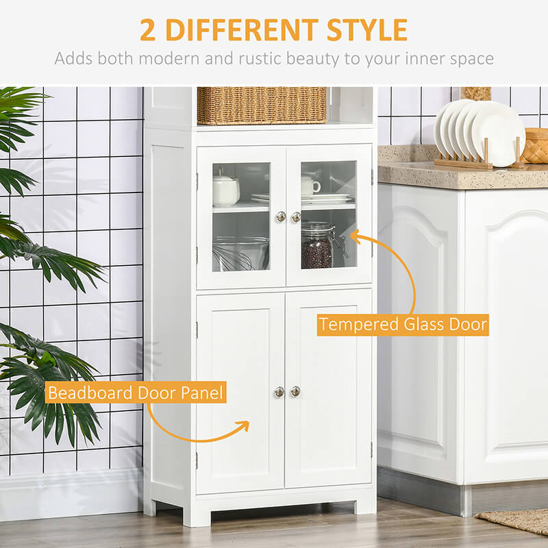 White Small Buffet Freestanding Storage Cabinet