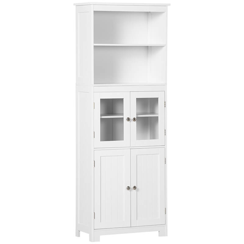 White Small Buffet Freestanding Storage Cabinet