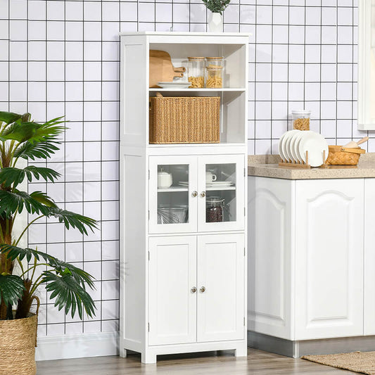 White Small Buffet Freestanding Storage Cabinet