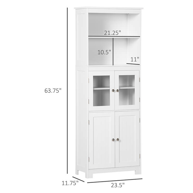 White Small Buffet Freestanding Storage Cabinet