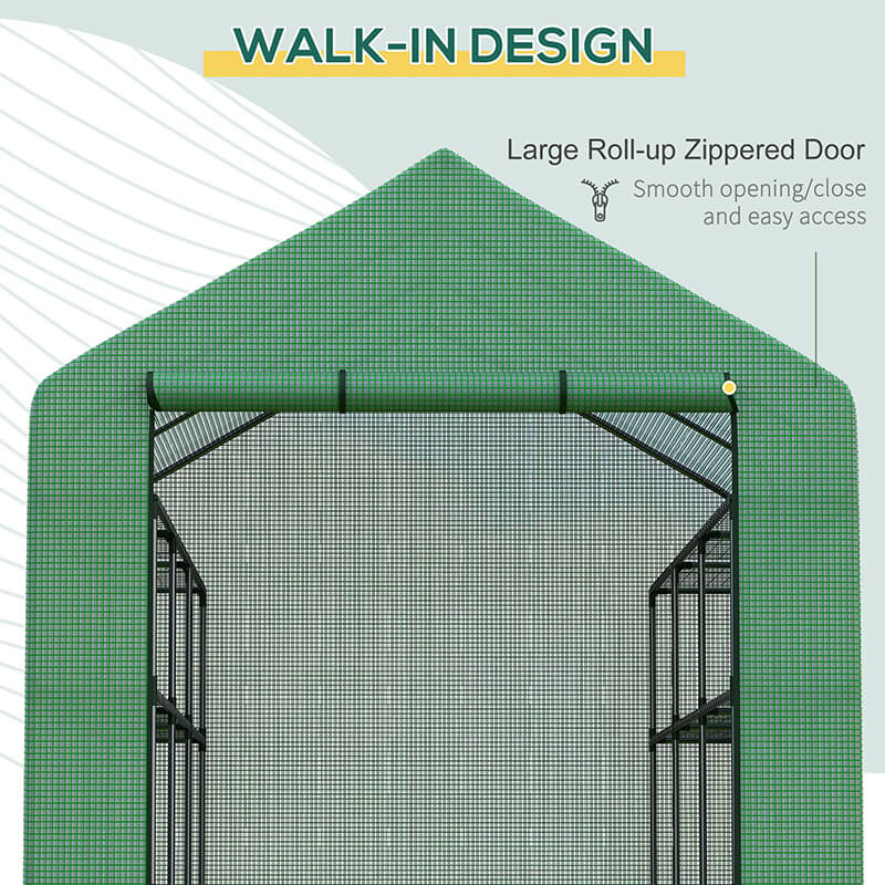 Green Outdoor Heavy Duty Walk-in Greenhouse