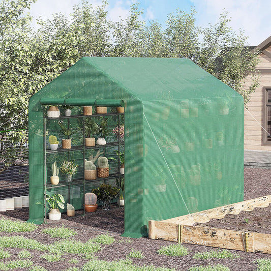 Green Outdoor Heavy Duty Walk-in Greenhouse