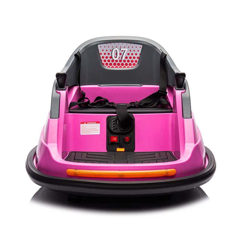 29.1" Pink Bumper Car For Kids With Anti-collision Padding Five-point Safety Belt