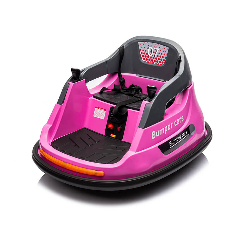 29.1" Pink Bumper Car For Kids With Anti-collision Padding Five-point Safety Belt