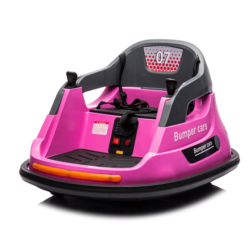 29.1" Pink Bumper Car For Kids With Anti-collision Padding Five-point Safety Belt