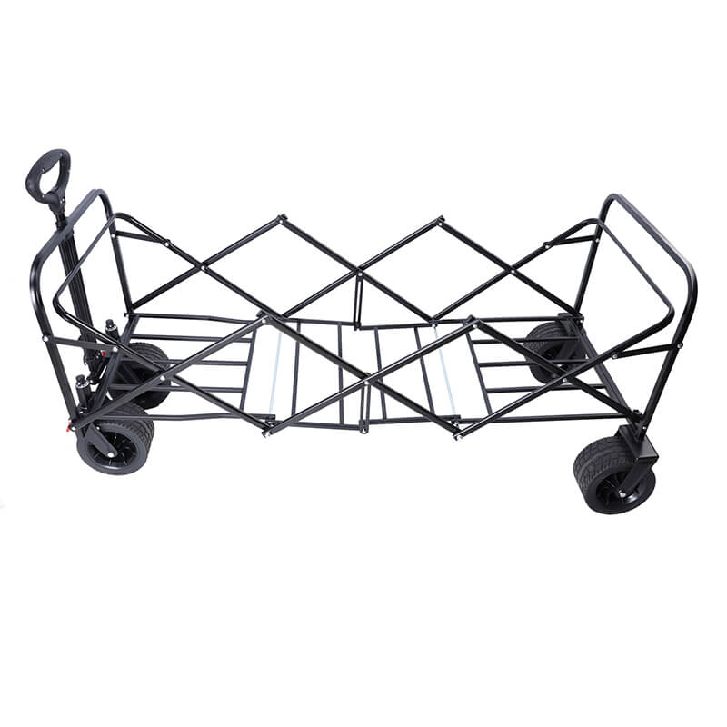 Black Orange Folding Garden Wagon Cart