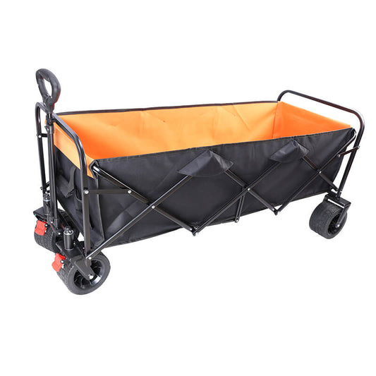 Black Orange Folding Garden Wagon Cart