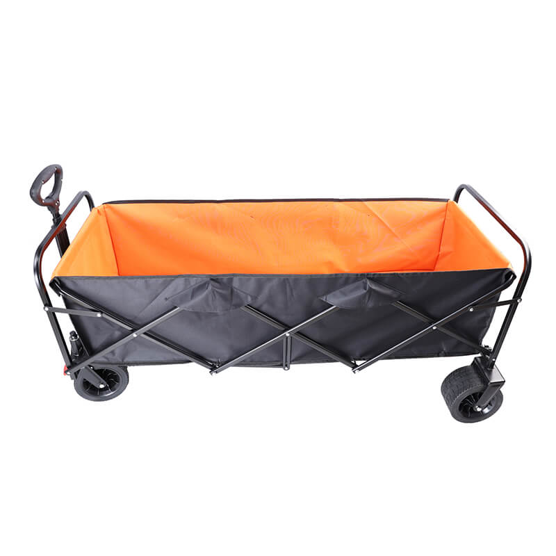 Black Orange Folding Garden Wagon Cart