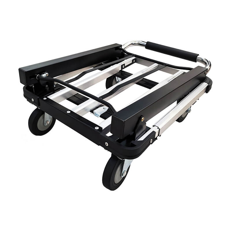 Silver Four-Wheel Hand Truck Cart