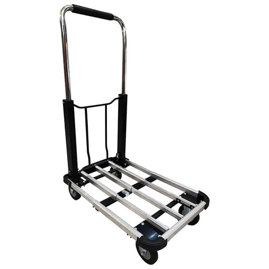 Silver Four-Wheel Hand Truck Cart