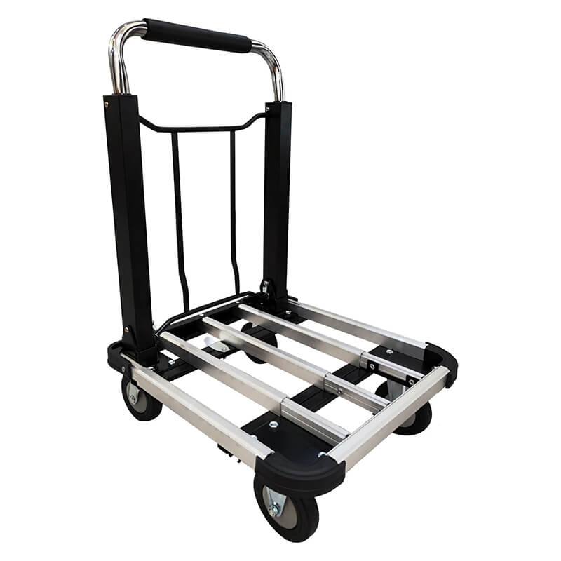 Silver Four-Wheel Hand Truck Cart