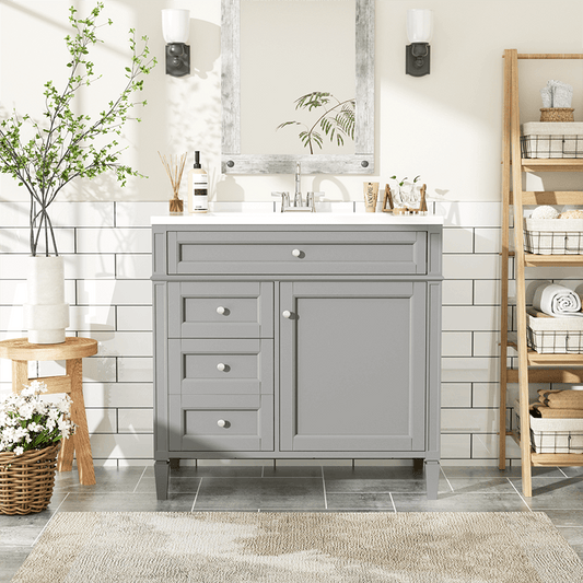 36'' Modern Grey Freestanding Bathroom Vanity