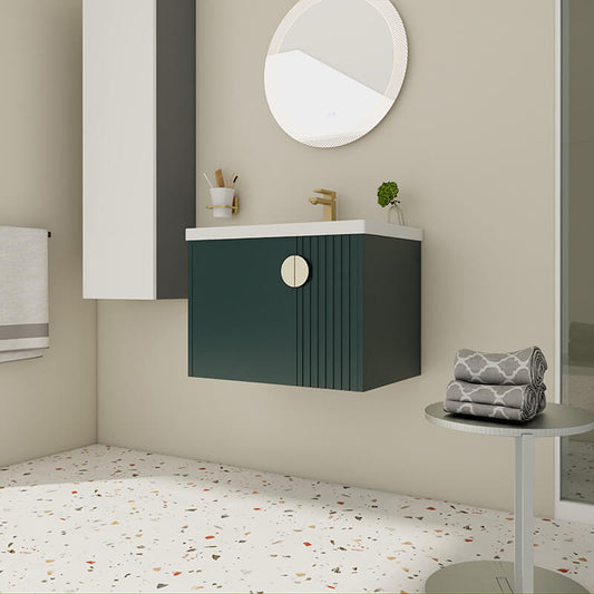 Modern Green Wall Mounted Bathroom Vanity