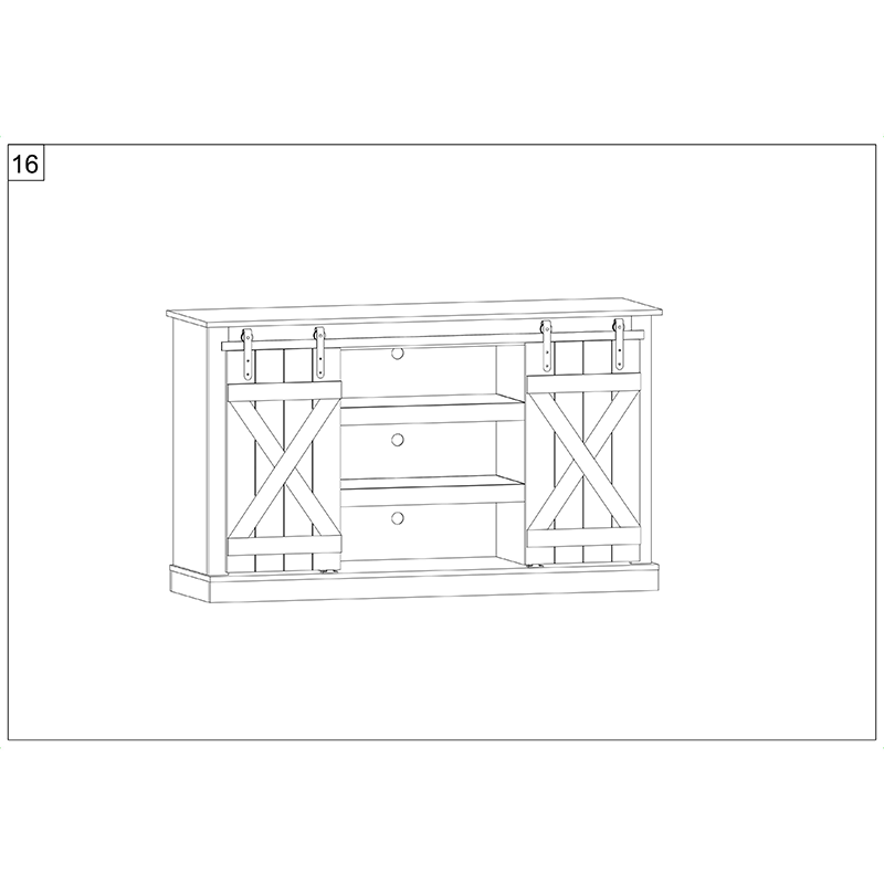 White Sliding Barn Door TV Stand