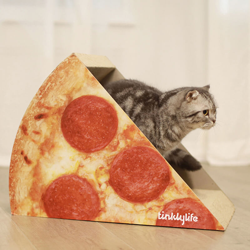 21.26" Cat Condo Scratcher Post Cardboard in Pizza Shape