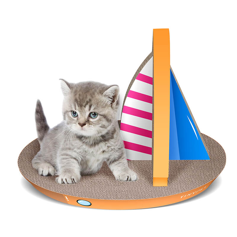 21.26" Yellow Sailboat Shape Cat Scratching Board