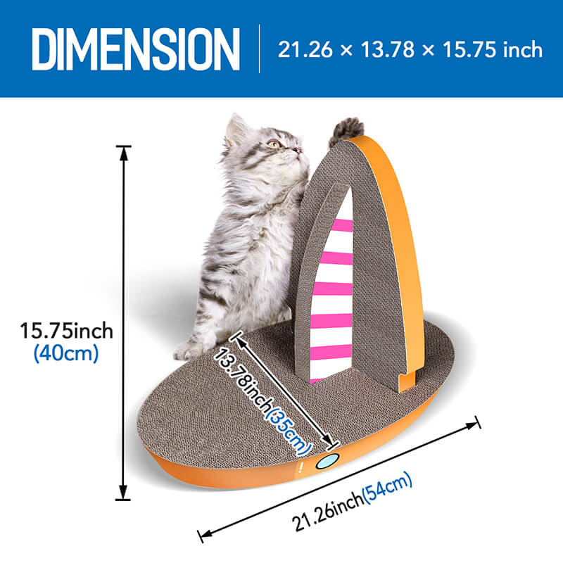 21.26" Yellow Sailboat Shape Cat Scratching Board