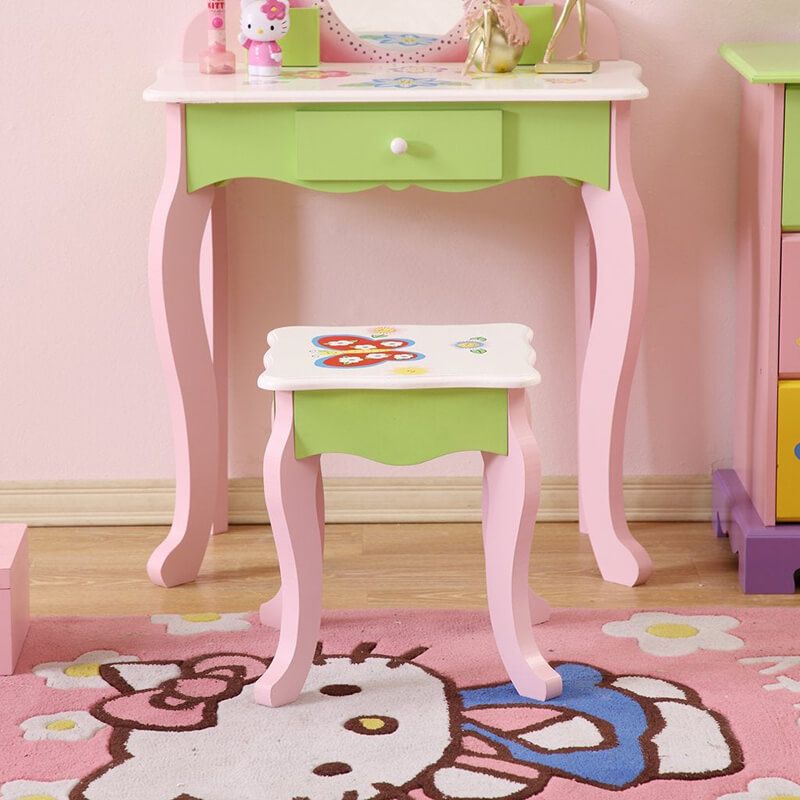 40" Pink and White Plastic 3-Piece Kid Table and Chair Set