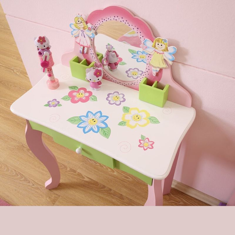 40" Pink and White Plastic 3-Piece Kid Table and Chair Set