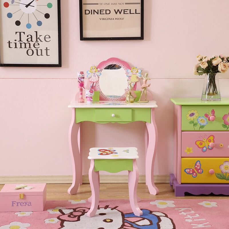 40" Pink and White Plastic 3-Piece Kid Table and Chair Set