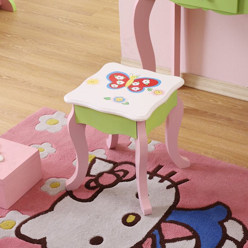 40" Pink and White Plastic 3-Piece Kid Table and Chair Set