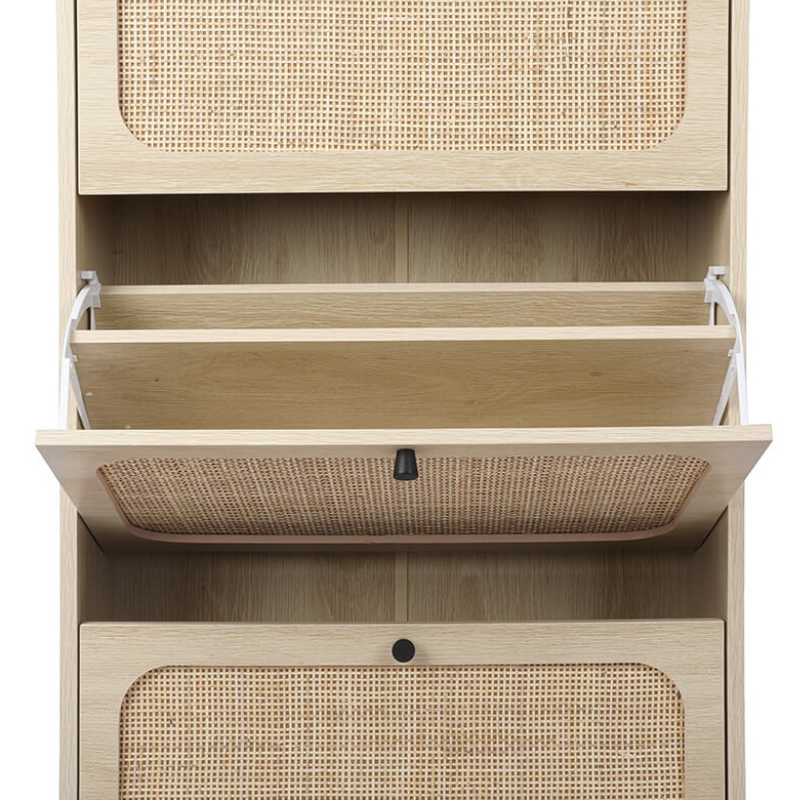 ﻿23" Natural Rattan Shoe Rack 