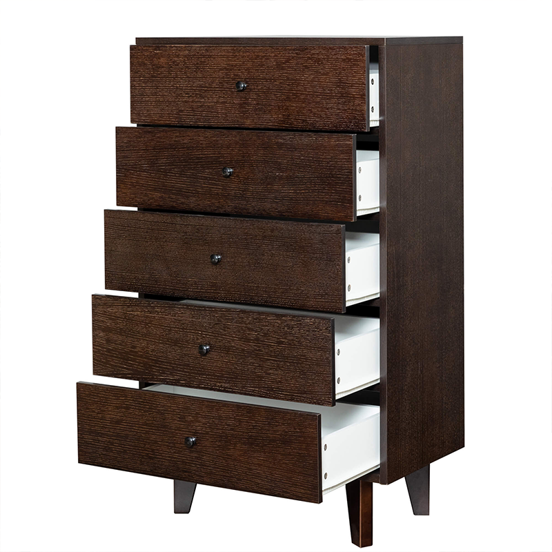 Retro Auburn Solid Wood Storage Cabinet