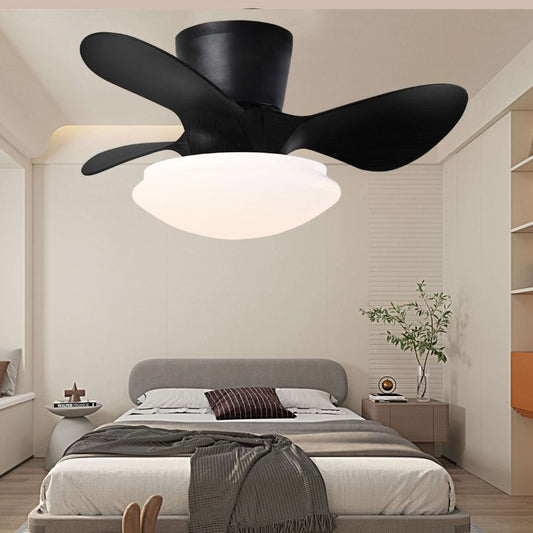 24" Black Ceiling Fan with Dimmable Flush Light and 3 Blades