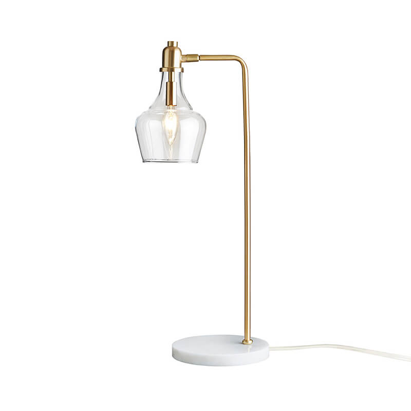 24"H Auburn Gold Table Lamp with Marble Base