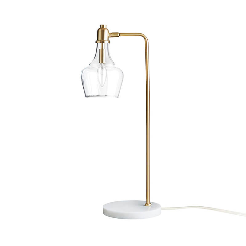 24"H Auburn Gold Table Lamp with Marble Base